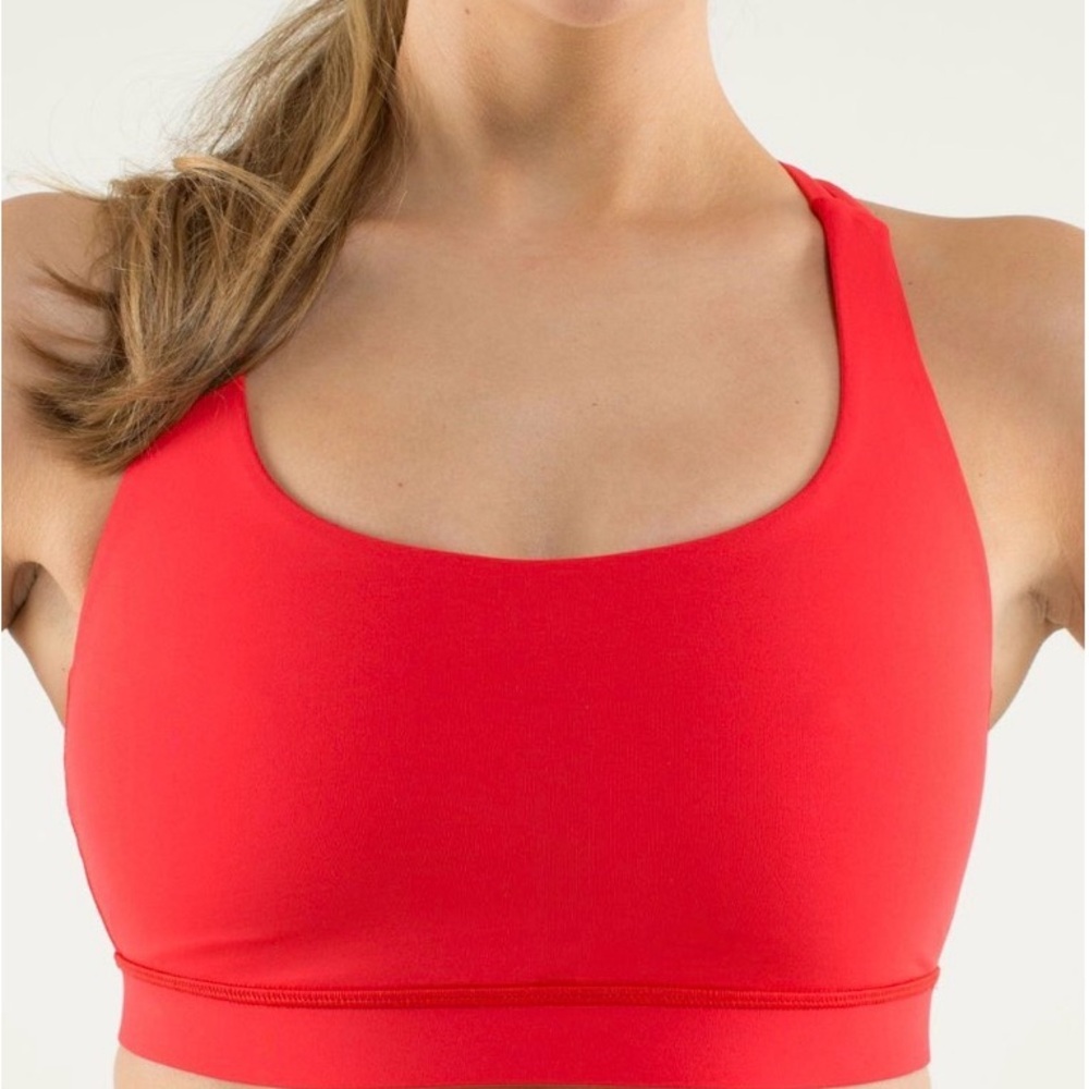 Lululemon ENERGY BRA LOVE RED NWOT SIZE 8